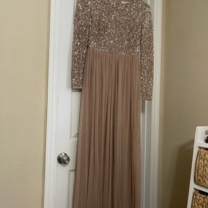 Modest Long ASOS Blush/Champagne Dress (Hijabi Friendly Dress)